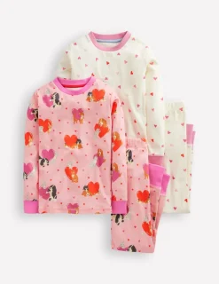Sleepwear & Pajamas-Boden Twin Pack Snug Pajamas-Chalk Pink Valentines ChalkPinkValentines