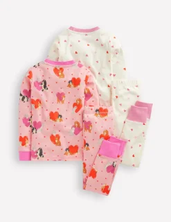 Sleepwear & Pajamas-Boden Twin Pack Snug Pajamas-Chalk Pink Valentines ChalkPinkValentines