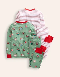 Sleepwear & Pajamas-Boden Twin Pack Snug Pajamas-Eucalyptus Bunnies EucalyptusBunnies