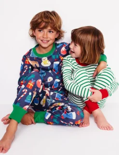 Sleepwear & Pajamas-Boden Twin Pack Snug Pajamas-Jam Red Christmas JamRedChristmas