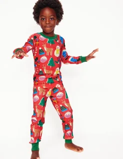 Sleepwear & Pajamas-Boden Twin Pack Snug Pajamas-Jam Red Christmas JamRedChristmas