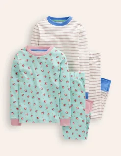 Sleepwear & Pajamas-Boden Twin Pack Snug Pajamas-Spearmint Bouquet SpearmintBouquet