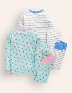 Sleepwear & Pajamas-Boden Twin Pack Snug Pajamas-Spearmint Bouquet SpearmintBouquet