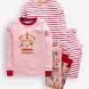 Sleepwear & Pajamas-Boden Twin Pack Snug Pyjamas-Vintage Pink Carousel VintagePinkCarousel