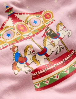 Sleepwear & Pajamas-Boden Twin Pack Snug Pyjamas-Vintage Pink Carousel VintagePinkCarousel