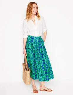Skirts-Boden Verity Linen Midi Skirt-Structured Meadow StructuredMeadow