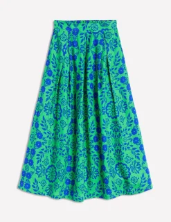 Skirts-Boden Verity Linen Midi Skirt-Structured Meadow StructuredMeadow