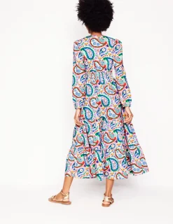 Dresses & Jumpsuits | Midi-Boden Violet Cotton Midi Dress-Multi, Meadow Paisley Multi,MeadowPaisley