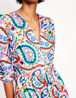 Dresses & Jumpsuits | Midi-Boden Violet Cotton Midi Dress-Multi, Meadow Paisley Multi,MeadowPaisley