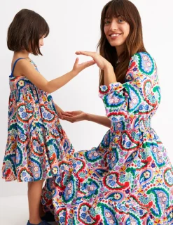 Dresses & Jumpsuits | Midi-Boden Violet Cotton Midi Dress-Multi, Meadow Paisley Multi,MeadowPaisley