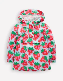 Coats & Jackets-Boden Waterproof Pack Away Jacket-Misty Blue Strawberry MistyBlueStrawberry