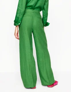 Pants-Boden Westbourne Linen Pants-Iguana Green IguanaGreen