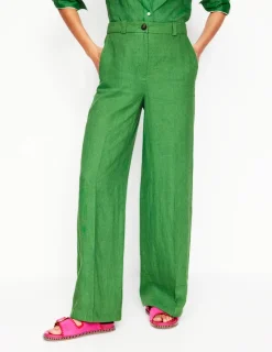 Pants-Boden Westbourne Linen Pants-Iguana Green IguanaGreen