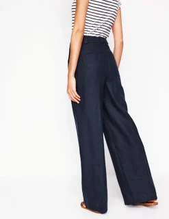 Pants-Boden Westbourne Linen Pants- Navy