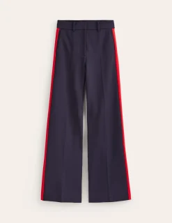 Pants | Suits & Tailoring-Boden Westbourne Ponte Trousers-Navy, Red Stripe Navy,RedStripe