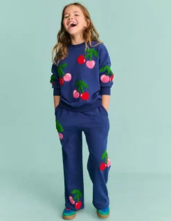 Pants & Jeans-Boden Wide Leg Applique Jogger-Starboard Blue Cherries StarboardBlueCherries