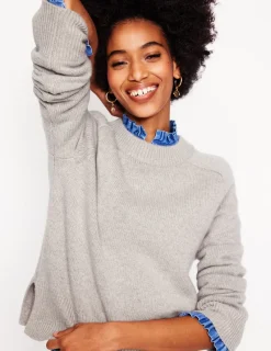 Sweaters & Cardigans-Boden Wide Sleeve Cashmere Sweater-Mink Melange MinkMelange