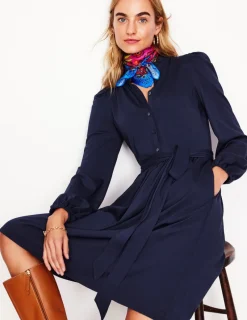 Dresses & Jumpsuits | Short-Boden Willow Frill Short Shirt Dress- Navy