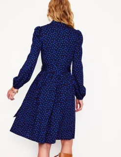Dresses & Jumpsuits | Short-Boden Willow Frill Short Shirt Dress-French Navy, Abstract Dot FrenchNavy,AbstractDot