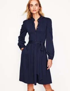 Dresses & Jumpsuits | Short-Boden Willow Frill Short Shirt Dress- Navy