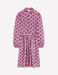 Dresses & Jumpsuits | Short-Boden Willow Frill Short Shirt Dress-Poppy Red, Daisy Bloom Geo PoppyRed,DaisyBloomGeo
