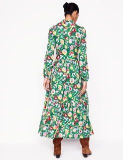 Dresses & Jumpsuits | Midi-Boden Willow Tiered Jersey Dress-Forest Grass, Flourishing Vine ForestGrass,FlourishingVine
