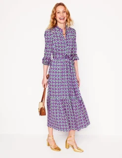 Dresses & Jumpsuits | Midi-Boden Willow Tiered Jersey Dress-Multi, Moroccan Diamond Multi,MoroccanDiamond