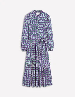 Dresses & Jumpsuits | Midi-Boden Willow Tiered Jersey Dress-Multi, Moroccan Diamond Multi,MoroccanDiamond