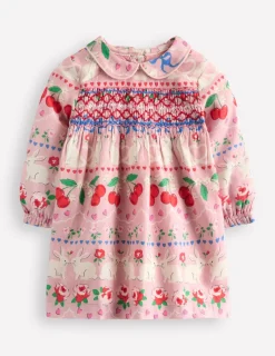 Dresses-Boden Woven Party Dress-Pink Valentines Bunnies PinkValentinesBunnies