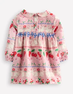 Dresses-Boden Woven Party Dress-Pink Valentines Bunnies PinkValentinesBunnies