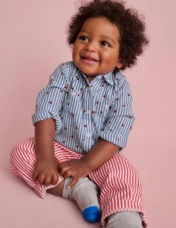 Tops & Bodysuits-Boden Woven Shirt Body-Ticking Confetti Heart TickingConfettiHeart
