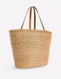 Bags-Boden Woven Snaffle Tote- Neutral