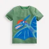 Tops, T-Shirts & Polos-Boden Zipper Applique T-Shirt-Newt Green Dinosaur NewtGreenDinosaur