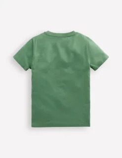 Tops, T-Shirts & Polos-Boden Zipper Applique T-Shirt-Newt Green Dinosaur NewtGreenDinosaur