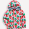 Sweatshirts & Hoodies | Tops & T-Shirts-Boden Zip-Through Towelling Hoodie-Misty Blue Strawberry MistyBlueStrawberry